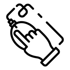 Poster - Hand click on mouse icon. Outline hand click on mouse vector icon for web design isolated on white background