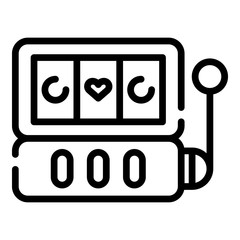 Poster - Casino slot addiction icon. Outline casino slot addiction vector icon for web design isolated on white background