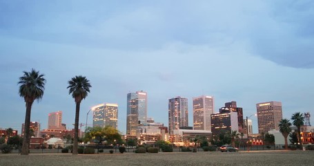 Wall Mural - Phoenix Arizona downtown city skyline at night