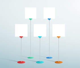 Poster - paper note photo frame stand text box 5 white
