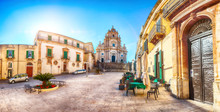 The Baroque Saint George Cathedral Of Modica And Duomo Square In Ragusa