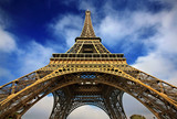 Fototapeta Boho - PARIS, FRANCE. Upwards POV of the Eiffel tower.