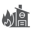 Fire insurance glyph icon, protection and house, home on fire sign, vector graphics, a solid pattern on a white background.