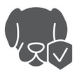 Animal insurance glyph icon, protection and pets, dog protect sign, vector graphics, a solid pattern on a white background.