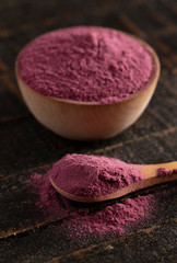 Wall Mural - Bright Colored Acai Berry Powder Perfect for Adding to Recipes