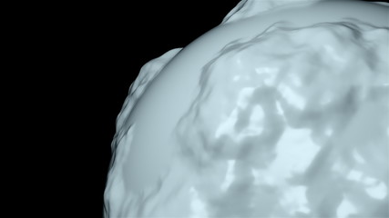 Poster - 3d abstract sphere with displacement is in dark space, 3d rendering computer generated background