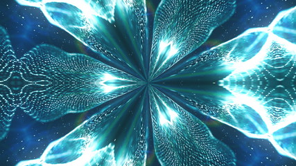 Poster - Beautiful abstract kaleidoscope - fractal flower, 3d rendering backdrop, computer generating background