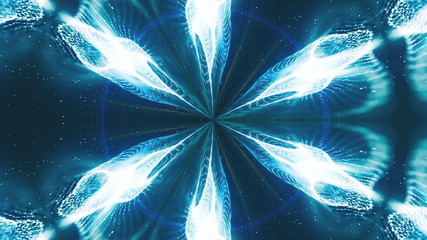 Poster - Beautiful abstract kaleidoscope - fractal flower, 3d rendering backdrop, computer generating background