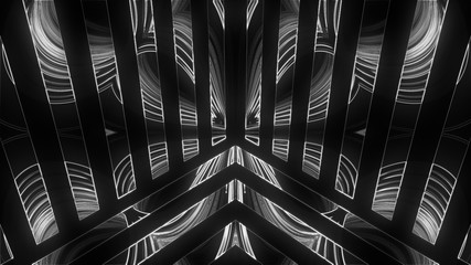 Poster - Lights show abstraction with glowing effect, 3d rendering computer generated background