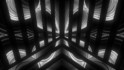 Poster - Lights show abstraction with glowing effect, 3d rendering computer generated background