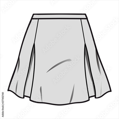 Cuadros en Lienzo SKIRT fashion flat sketch template