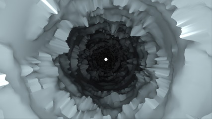 Poster - cave or tunnel with jagged walls, 3d rendering backdrop, computer generating background