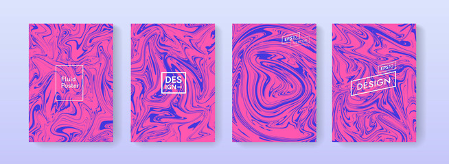 Poster - Abstract marble texture with liquid colors background. A4 size cover with bright liquid paints. Modern trendy placard. Template design for presentation, banner, poster, package, cover, print, flayer.