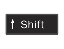 Shift Computer Key Button On White Background. Flat Style. Shift Button Symbol. Shift Key Sign.