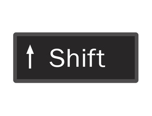 Poster - shift computer key button on white background. flat style. shift button symbol. shift key sign.