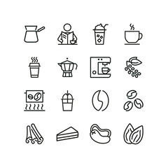 Sticker - Coffee line icons