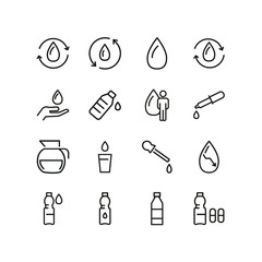 Poster - Water line icons