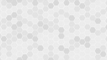 Textured Of Concrete With Honeycomb Grid Tile Random Background Or Hexagonal Cell Texture. In Color White Or Gray Or Grey With Difference Border Space.