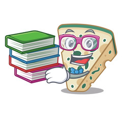 Sticker - Student with book blue cheese isolated with the mascot