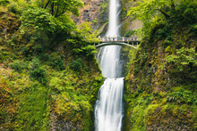 Multnomah Falls Is The Most Visited Natural Recreation Site In The Pacific Northwest, Columbia River Gorge National Scenic Area, Oregon, United States Of America, Travel USA