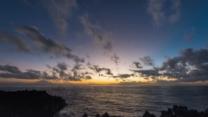 Sticker - time lapse of the sunrise over the sea, morning glow in Bali island, Indonesia