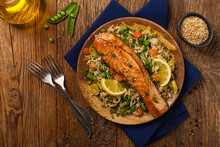 Salmon With Green Onion Free Stock Photo - Public Domain Pictures