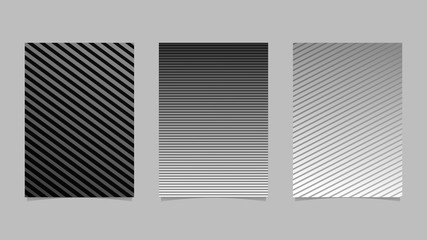Poster - Geometric gradient stripe flyer template set - abstract vector stationery
