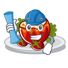 Poster - Architect stuffed tomatoes isolated in the mascot