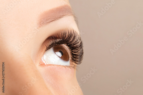 Brown Eye With Beautiful Long Lashes Closeup Brown Color Brown Eye With Beautiful Long Lashes Closeup Brown Color