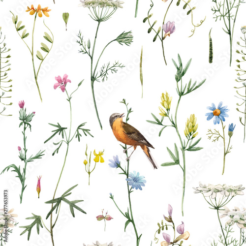 Watercolor floral vector pattern