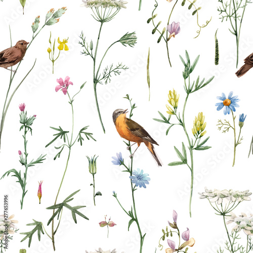 Watercolor floral vector pattern