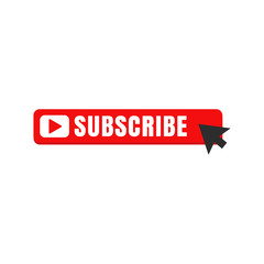 Aufkleber - Subscribe button color with mouse pointer vector sign isolated on white background illustration for graphic and web design. 