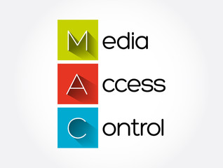 Poster - MAC - Media Access Control acronym, technology concept background