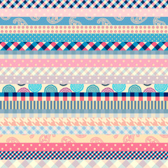 Poster - Patchwork textile pattern. Seamless quilting design background.