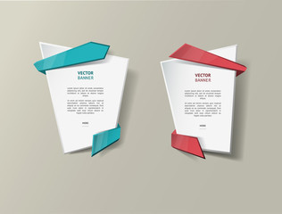 Aufkleber - Vector infographic origami banners set.