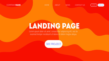 Aufkleber - dynamic background design with orange color. wavy summer landing page template