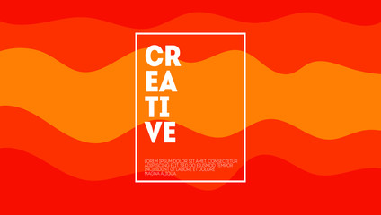 Aufkleber - warm orange wavy background design template