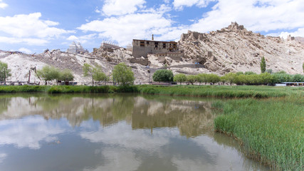 Wall Mural - The Shey Monastery or Gompa and the Shey Palace complex are structures located on a hillock in Shey, 15 kilometres to the south of Leh in Ladakh, northern India on the Leh-Manali road.