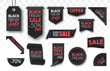 Wall Mural - Black friday sale ribbon banners