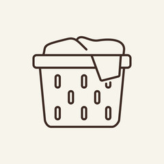 Wall Mural - Laundry basket line icon. Dirty clothes, launderette, clean clothes. Laundry concept. Vector illustration can be used for topics like service, hygiene, housework