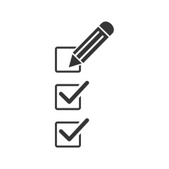 Aufkleber - Survey icon template black color editable. Survey symbol vector sign isolated on white background. Simple pictogram for graphic and web design