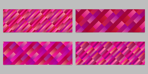 Aufkleber - Gradient stripe pattern banner background set - abstract vector graphic designs from diagonal rectangles