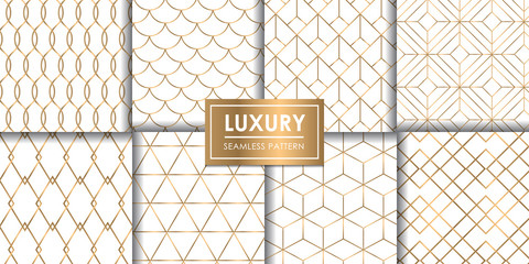 Luxury geometric seamless pattern set, Decorative wallpaper.
