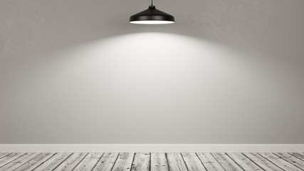 Wall Mural - Wall of an Empty Room Illuminated by a Lamp