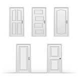 Fototapeta  - Set of white wooden interior doors