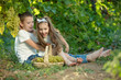 © nuzza11 - Child with grapes on nature.