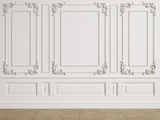 Canvas Print - Classic interior wall with mouldings