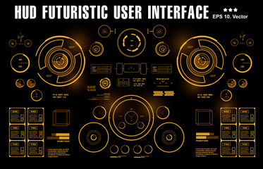 Poster - Futuristic virtual graphic touch user interface, target