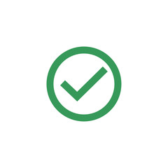 Aufkleber - Green check mark icon symbol template color editable vector sign isolated on white background illustration for graphic and web design.