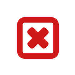 Leinwandbilder - red cross mark icon template color editable. Symbol No or X button for correct, vote, check, not approved, error, wrong and failed decision. vector sign isolated on white background